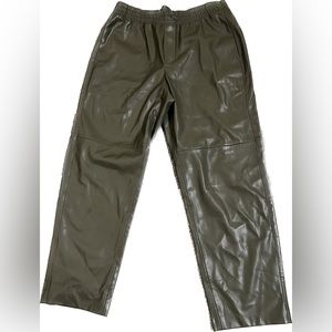Mongo Green Leather Pants, size large